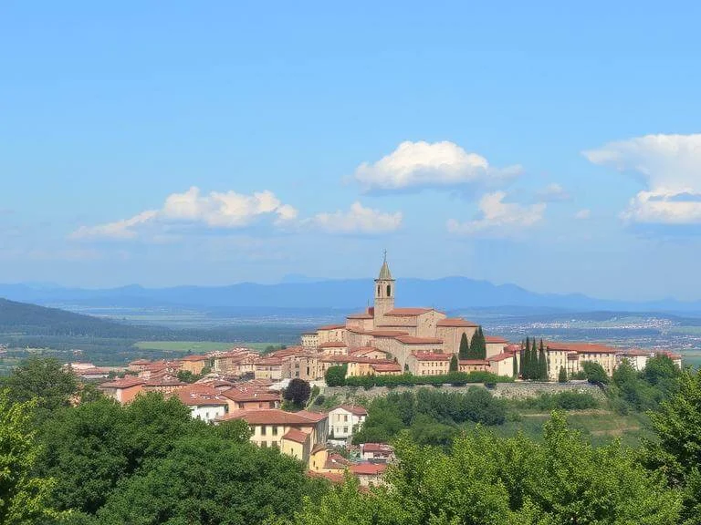 a scenic gourmet road trip from Bologna to Modena, passing vineyards and farms in Emilia-Romagna.